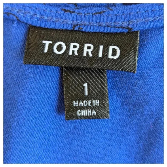 TORRID Blue Bird Print Surplice Skater Dress Size 1 ( 14-16 ) - Picture 4 of 7